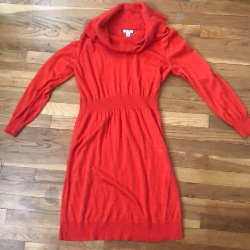 Orange sweater dress
